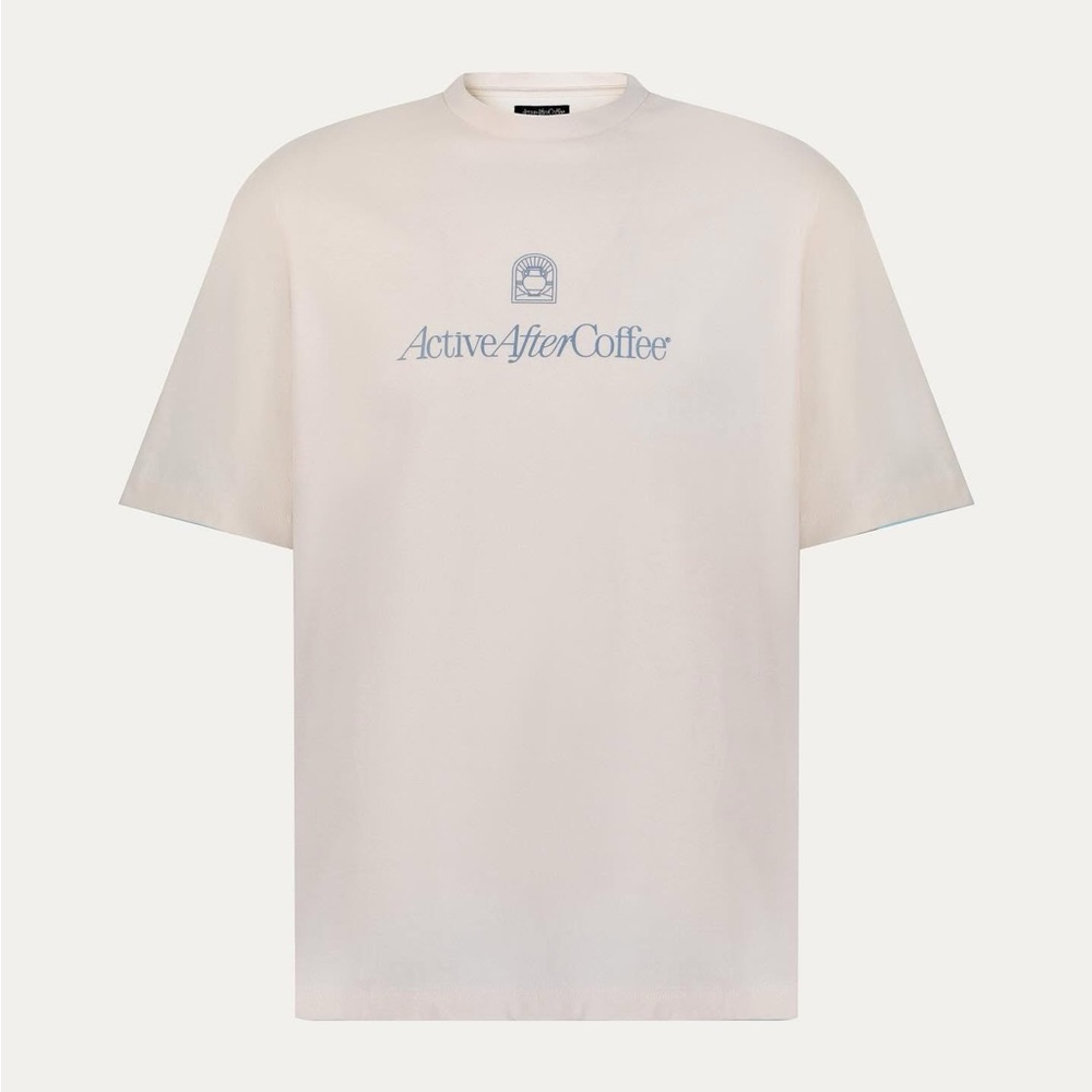 Active After Coffee Cream Graphic Tee Shirt - Size Medium NEW